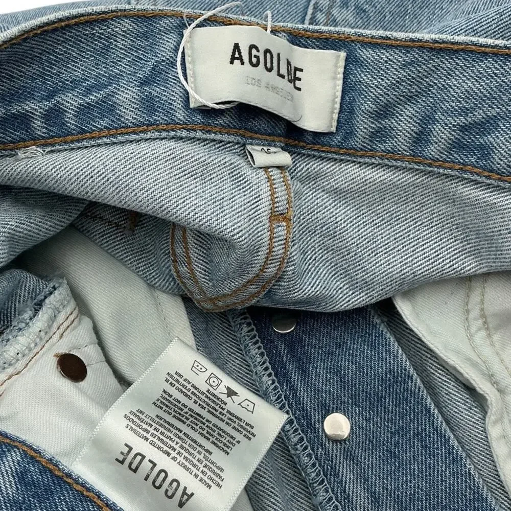 Agolde Relaxed Blue Dame Denim Jeans Size 25 - Picture 4 of 4